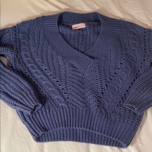 Urban Outfitters Navy V-Neck Sweater